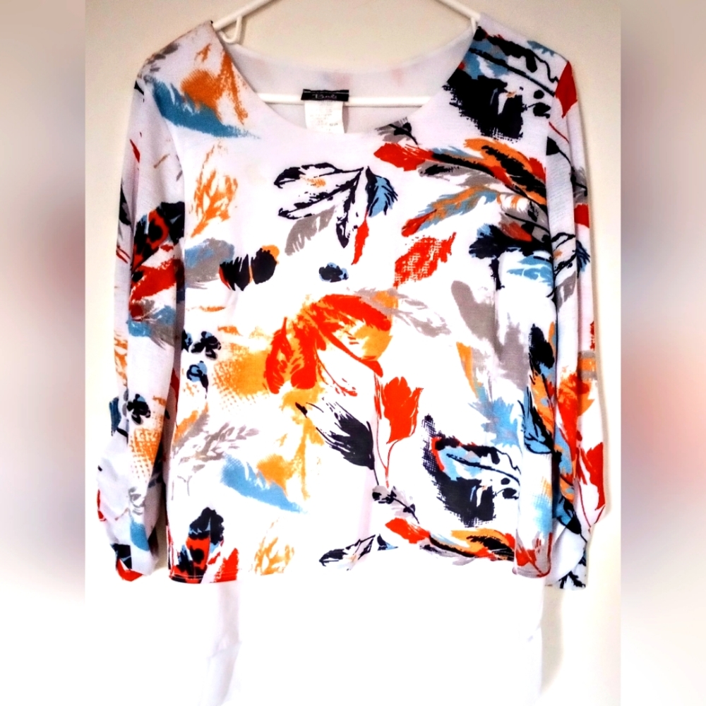 LADIES COLORFUL BLOUSE, SIZE MEDIUM BY BALI, LIKE NEW